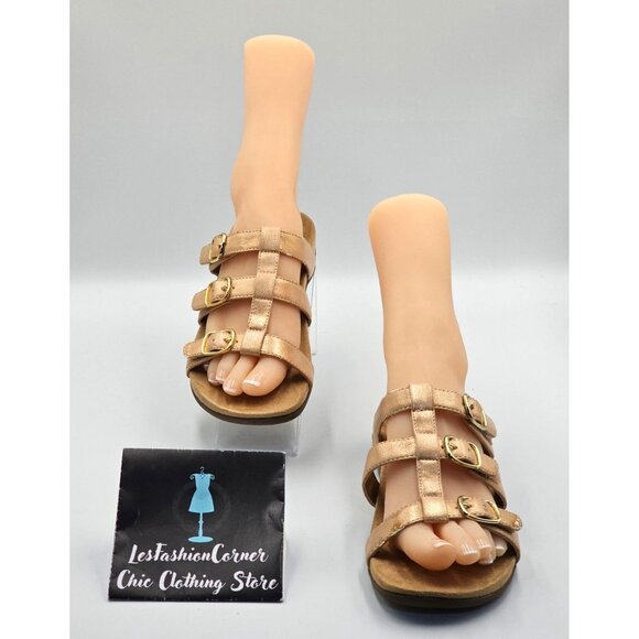 Vionic Women's Misa Rose Gold  Faux Leather Upper Adjustable Sandals Size 7 2497 - Picture 2 of 16